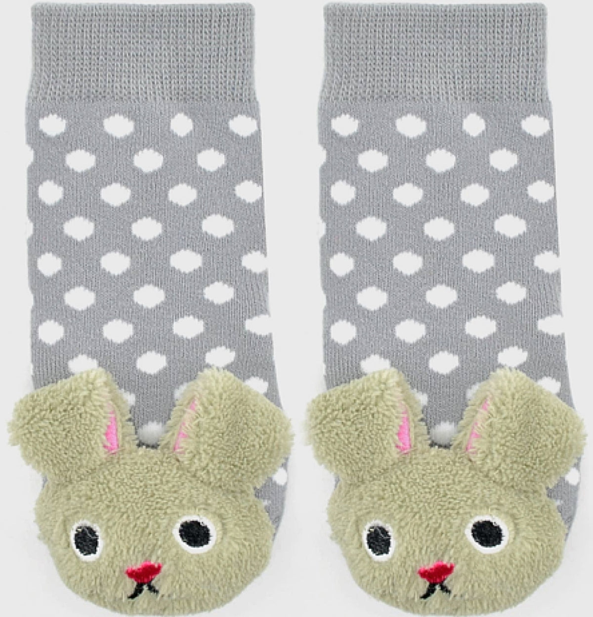 BOOGIE TOES Unisex Baby BUNNY RABBIT Rattle GRIPPER BOTTOM Socks By PIERO LIVENTI - Novelty Socks for Less