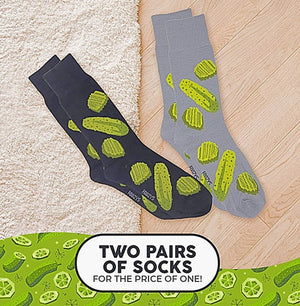 FOOZYS BRAND MEN’S 2 PAIR OF PICKLES SOCKS - Novelty Socks for Less