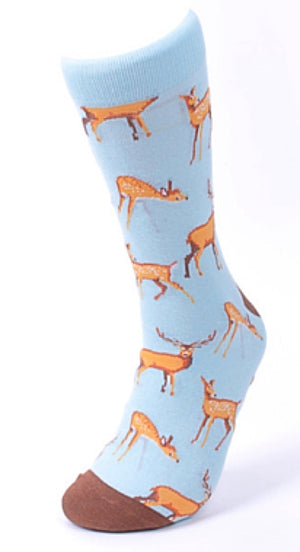 PARQUET Brand Men’s DEER Socks BUCK & DOE - Novelty Socks for Less