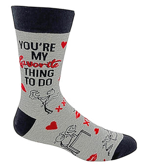 FABDAZ Brand Men’s SEXY Socks ‘YOU’RE MY FAVORITE THING TO DO’ - Novelty Socks for Less