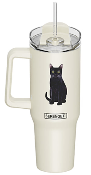 BLACK CAT SERENGETI 40 Oz. Stainless Steel Ultimate Hot & Cold Tumbler By E&S PETS - Novelty Socks for Less