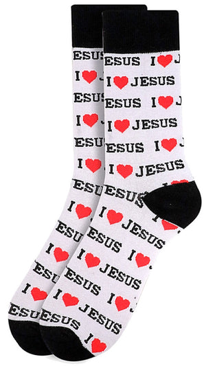 PARQUET Brand Men’s I LOVE JESUS Socks - Novelty Socks for Less