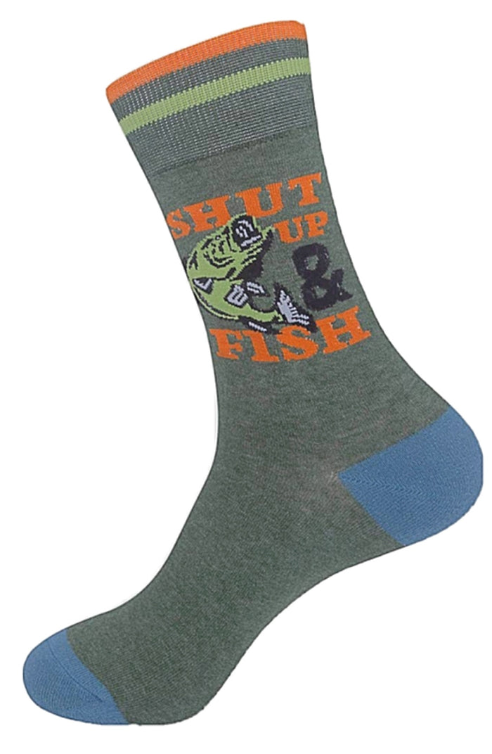 FUNATIC Brand Unisex ‘SHUT UP & FISH Socks