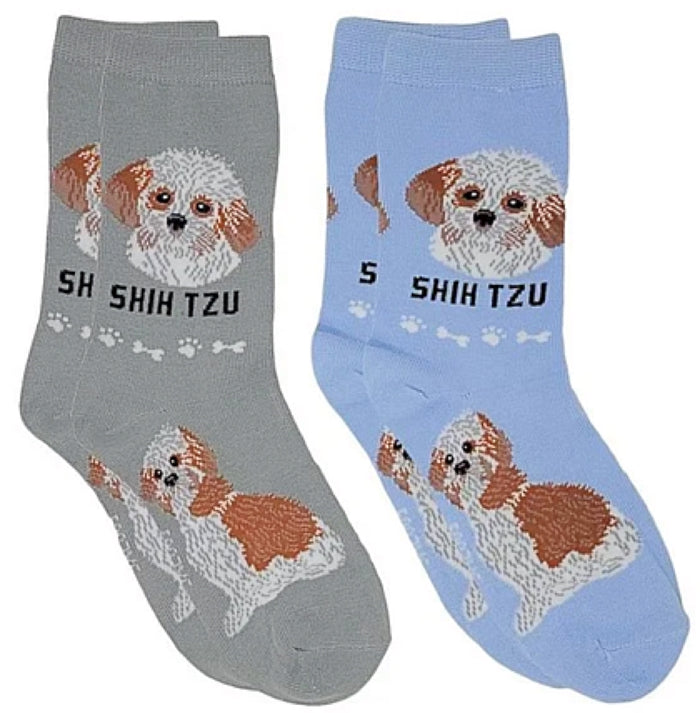 FOOZYS BRAND Ladies 2 Pair Of SHIH TZU Dog Socks