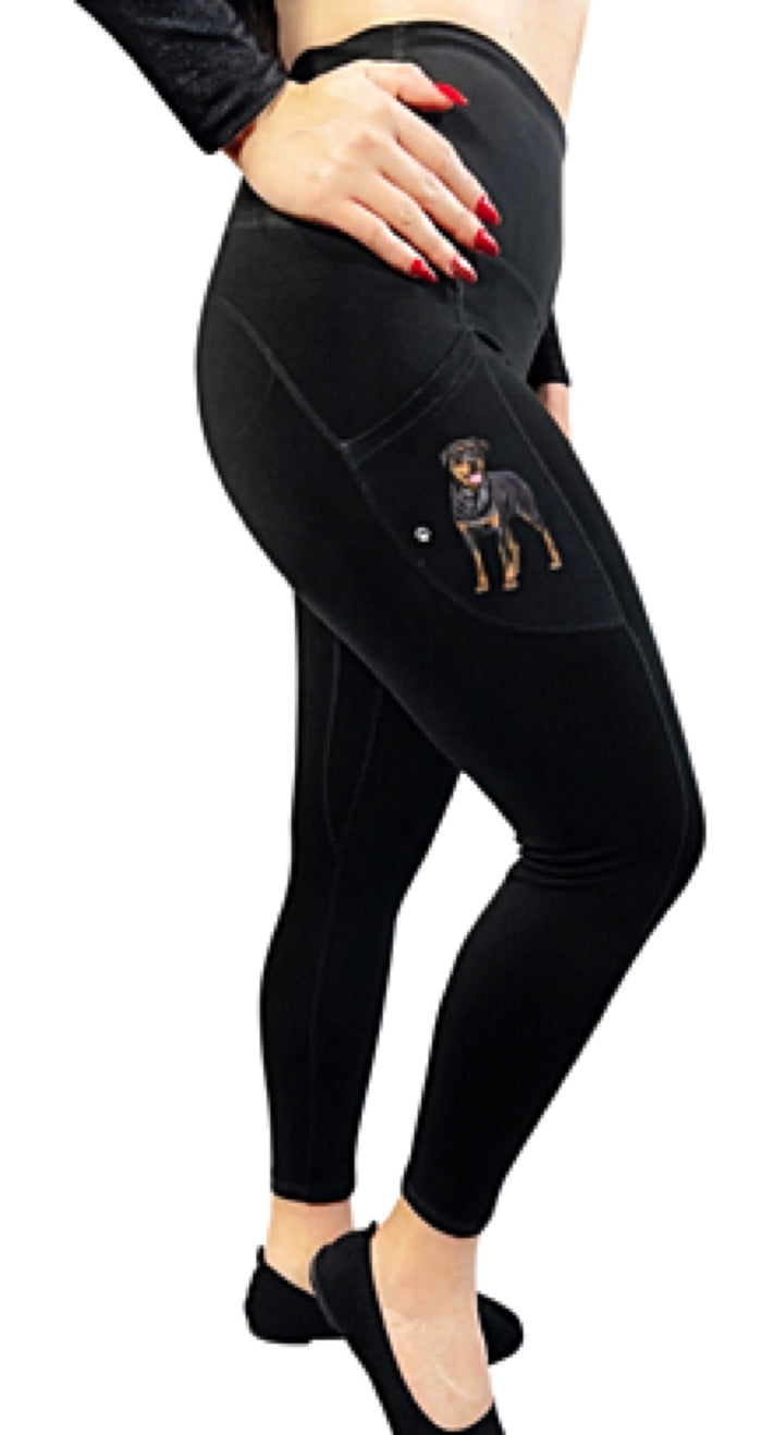 URBAN ATHLETICS Ladies ROTTWEILER High Rise Leggings With Pockets E&S Pets