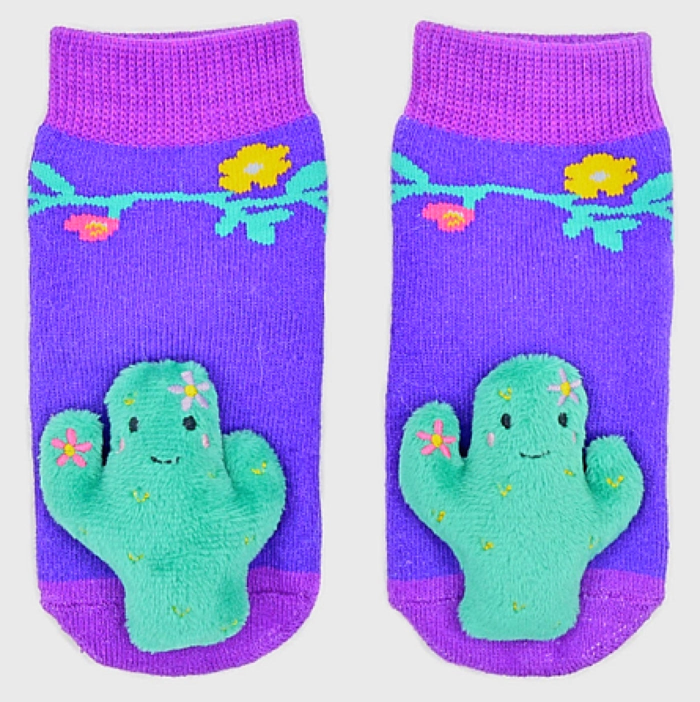CACTU PLANT Unisex Baby RATTLE GRIPPER BOTTOM SOCKS BOOGIE TOES Brand