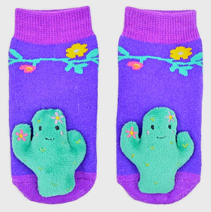 BOOGIE TOES Unisex Baby CACTUS PLANT Rattle Gripper Bottom Socks By PIERO LIVENTI - Novelty Socks for Less