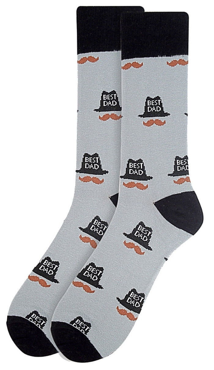 PARQUET Brand Men’s FATHER’S DAY Socks ‘BEST DAD’ (CHOOSE COLOR GRAY OR BLUE)