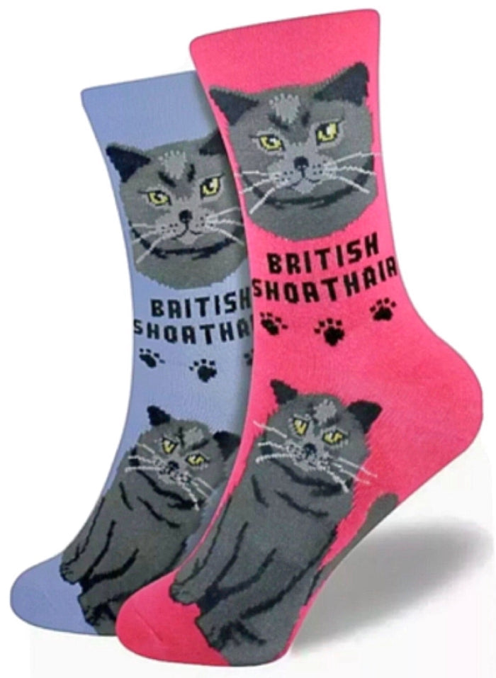 FOOZYS Ladies 2 Pair Of BRITISH SHORTHAIR Cat