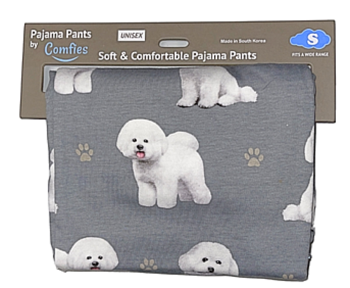 COMFIES Unisex BICHON FRISE Pajama Bottoms E&S Pets (CHOOSE SIZE) - Novelty Socks for Less