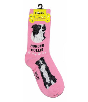 FOOZYS Ladies 2 Pair BORDER COLLIE DOG - Novelty Socks for Less