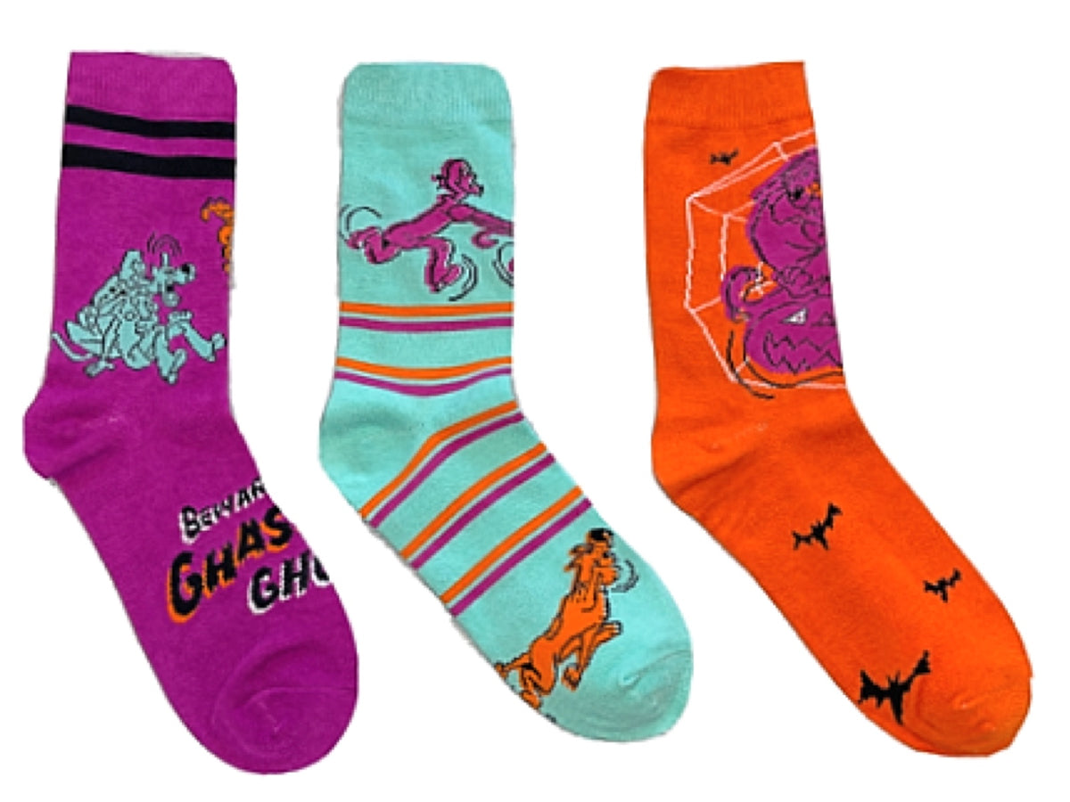 SCOOBYDOO LADIES HALLOWEEN 3 Pair Of Socks ‘BEWARE THE GHASTLY GHOUL