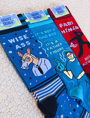 GROOVY THINGS Brand Men’s ‘WISE ASS’ Socks - Novelty Socks for Less