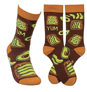 PRIMITIVES BY KATHY Unisex AVOCADO TOAST SOCKS - Novelty Socks for Less