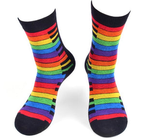 Parquet Brand Ladies RAINBOW PIANO KEYS Socks - Novelty Socks for Less