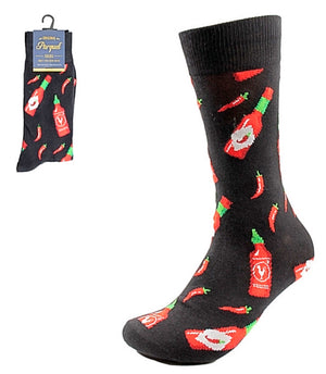 PARQUET Brand Men’s HOT SAUCE & HOT PEPPER Socks - Novelty Socks for Less