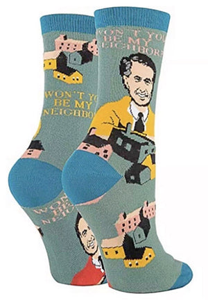 OOOH YEAH Brand Ladies MISTER ROGERS Socks 'WON'T YOU BE MY NEIGHBOR' - Novelty Socks for Less