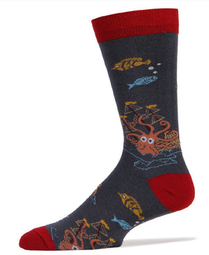 OOOH GEEZ Brand Men’s KRAKEN Socks - Novelty Socks for Less