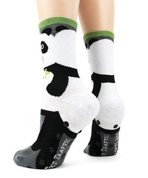 FOOT TRAFFIC Ladies PANDA BEAR NON-SKID SLIPPERS - Novelty Socks for Less