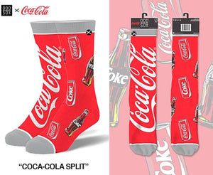 COCA-COLA MEN’S SPLIT CREW SOCKS ODD SOX BRAND - Novelty Socks for Less