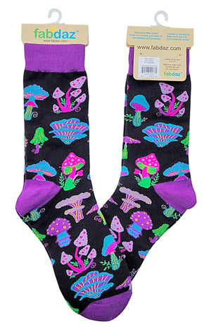 FABDAZ Brand Ladies TRIPPY MUSHROOMS Socks - Novelty Socks for Less