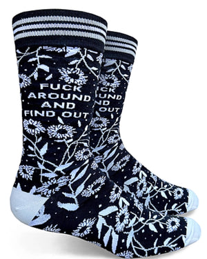 GROOVY THINGS Brand Men’s FUCK AROUND & FIND OUT Socks - Novelty Socks for Less