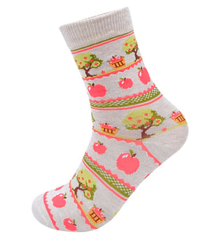 PARQUET Brand Ladies APPLE PICKING Socks - Novelty Socks for Less