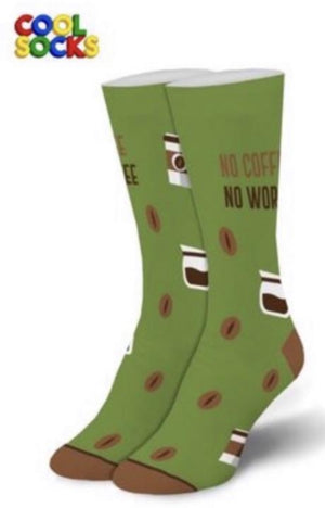 COOL SOCKS BRAND Ladies Socks 'NO COFFEE NO WORKEE' - Novelty Socks for Less