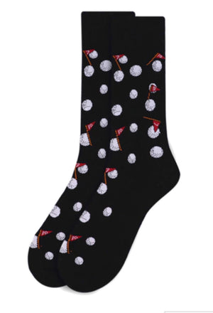 PARQUET Brand Men’s GOLF Socks GOLF BALLS & FLAGS - Novelty Socks for Less