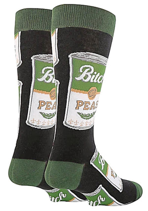 OOOH YEAH Brand Men’s CAN OF PEAS Socks ‘BITCH PEAS’ - Novelty Socks for Less
