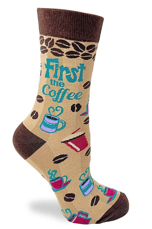 FABDAZ Brand Ladies FIRST THE COFFEE THEN THE THINGS Socks - Novelty Socks for Less