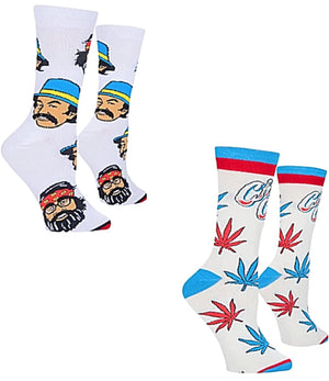 CHEECH & CHONG Unisex 2 Pair Of Socks ODD SOX Brand With MARIJUANA - Novelty Socks for Less