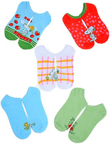 PEANUTS Ladies 5 Pair Of SNOOPY & WOODSTOCK No Show Socks With STRAWBERRIES - Novelty Socks for Less