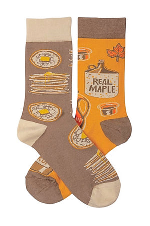 PRIMITIVES BY KATHY Unisex PANCAKES & MAPLE SYRUP Socks - Novelty Socks for Less