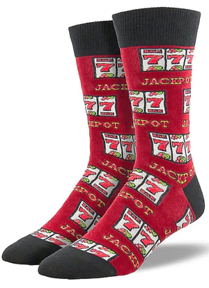 SOCKSMITH Brand Men’s CASINO Socks ‘JACKPOT’ - Novelty Socks for Less