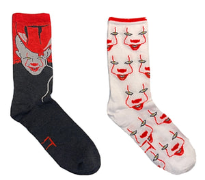 IT THE MOVIE Ladies 2 Pair Of HALLOWEEN SOCKS PENNYWISE - Novelty Socks for Less