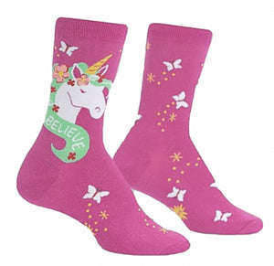 SOCK IT TO ME BRAND LADIES UNICORN SOCKS ‘BELIEVE’ - Novelty Socks for Less