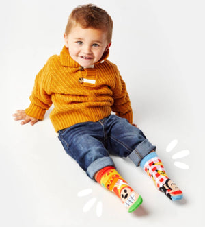PALS SOCKS Brand Unisex JULIUS& BOB MISMATCHED GRIPPER BOTTOM SOCKS - Novelty Socks for Less