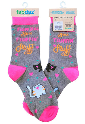 FABDAZ Brand Ladies FLUFF YOU YOU FLUFFIN’ FLUFF Socks - Novelty Socks for Less