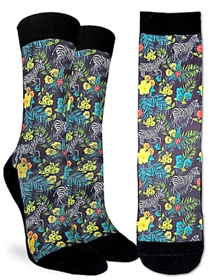 GOOD LUCK SOCK Brand Ladies ZEBRAS Active Fit Socks - Novelty Socks for Less