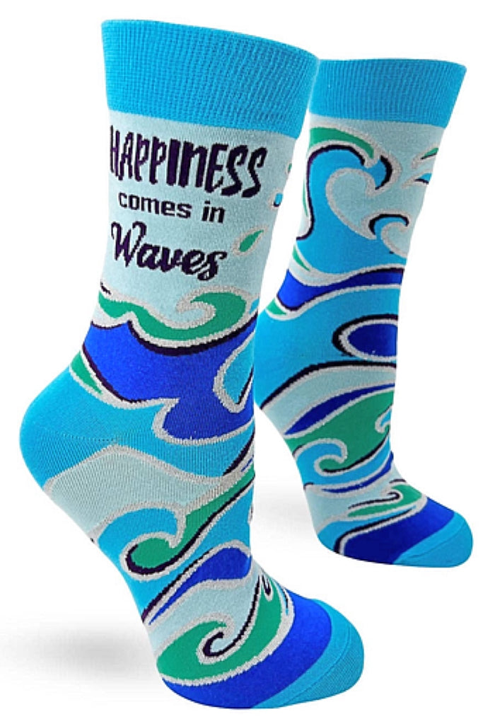 FABDAZ Brand Ladies HAPPINESS COMES IN WAVES Socks