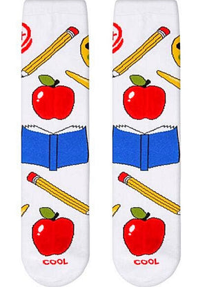 COOL SOCKS BRAND LADIES TEACHER SOCKS With APPLE, RULER, A+ - Novelty Socks for Less