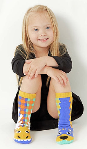 PALS SOCKS Brand Unisex MOOSE & BEAR Gripper Bottom Socks (CHOOSE SIZE) - Novelty Socks for Less