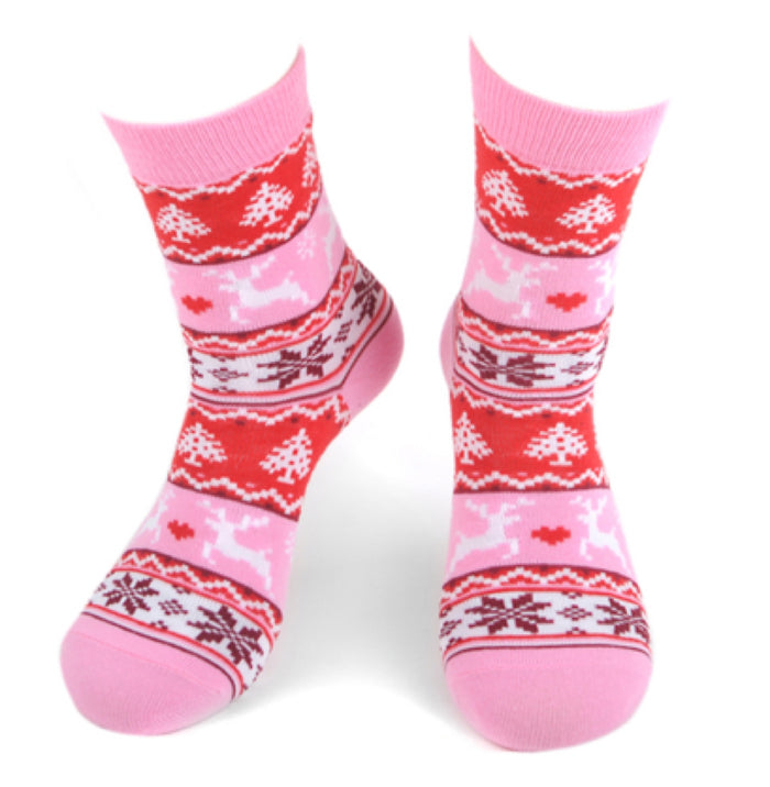 PARQUET Brand Ladies CHRISTMAS Socks REINDEER & SNOWFLAKES
