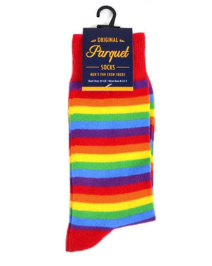 PARQUET BRAND Mens RAINBOW STRIPED Socks - Novelty Socks for Less