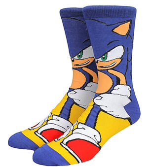 SONIC THE HEDGEHOG Men’s 360 Crew Socks BIOWORLD Brand - Novelty Socks for Less
