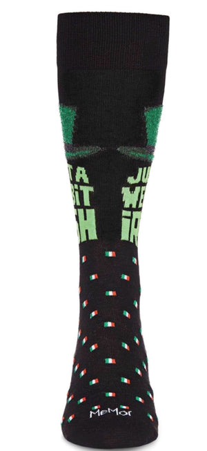 MeMoi BRAND MEN’S ST. PATRICKS DAY SOCKS ‘JUST A WEE BIT IRISH’ - Novelty Socks for Less