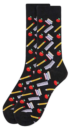 PARQUET BRAND Ladies TEACHER Socks PENCILS, APPLES - Novelty Socks for Less