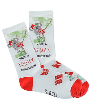 K. Bell Ladies KOALA CHRISTMAS Socks ‘HAVE A KOALITY CHRISTMAS’ - Novelty Socks for Less