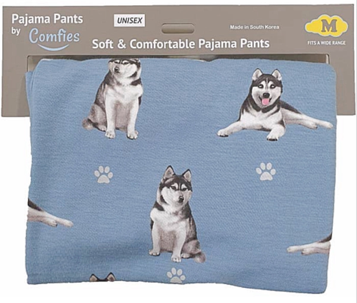 COMFIES UNISEX SIBERIAN HUSKY PAJAMA BOTTOMS E&S PETS (CHOOSE SIZE) - Novelty Socks for Less